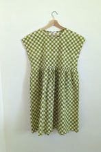 Load image into Gallery viewer, Molly Organic Cotton Dress - Lime Checkered (size M)
