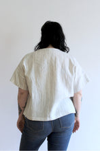 Load image into Gallery viewer, Isobel Linen Blouse - White Black Stripe (sizes S &amp; M)
